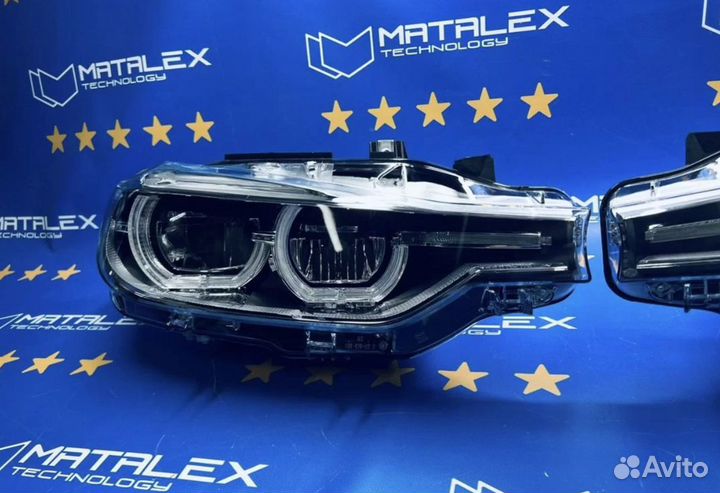 Передние фары BMW F30 на дорест в стиле рест