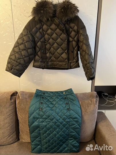 Пуховик и пуховая юбка odri/куртка и юбка /костюм