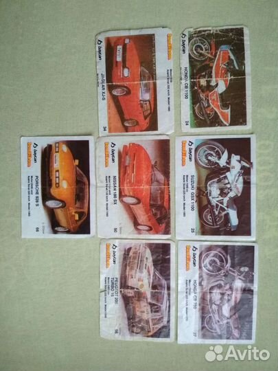 Вкладыши от жвачек и карточки