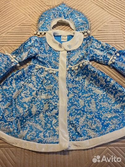 Костюм Снегурочки р.28, голубой/белый