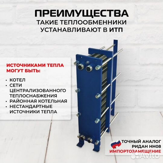 Теплообменник SN08-65 для отопления 2170 м2 217кВт