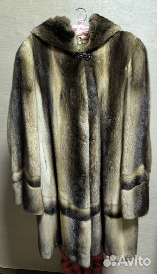Шуба норковая с капюшоном 50 52 бу