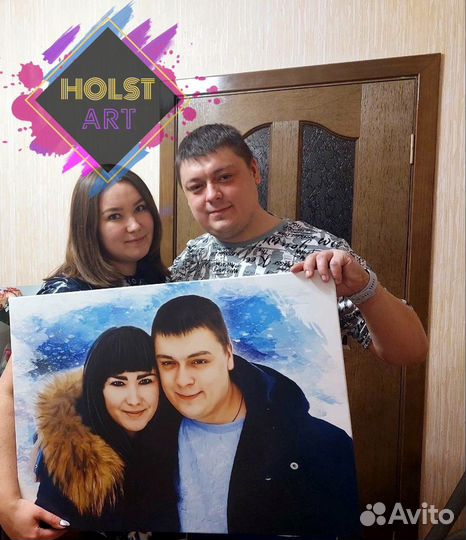 Портрет по фото на холсте