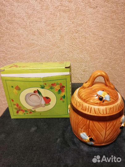 Банка керамическая для сыпучих продуктов, мёда