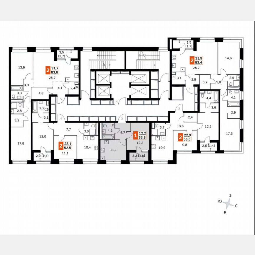 1-к. квартира, 33,8 м², 23/46 эт.