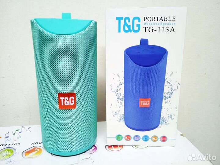 Портативная Колонка Бирюзовая с Bluetooth и Радио