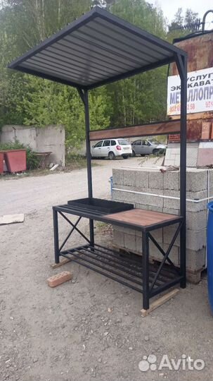 Мангал лофт с крышей