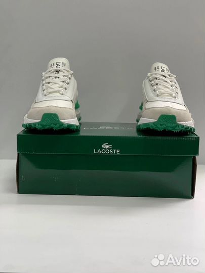 Кроссовки lacoste белые с зеленым 40-45