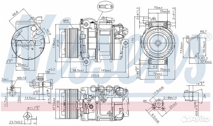 Компрессор кондиционера BMW F10/11 09- 89595 Ni