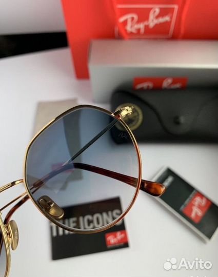 Солнцезащитные очки ray ban Jack голубые