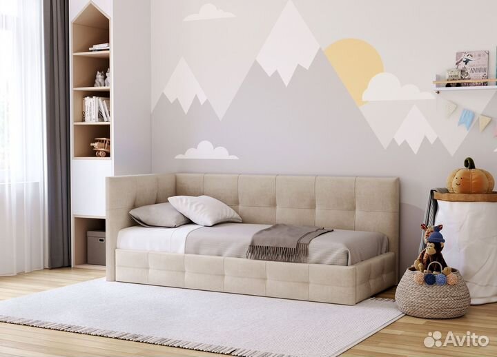 Детская кровать диван с мягкими бортиками