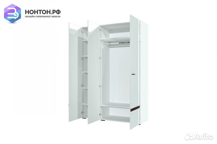 Шкаф трехстворчатый Соло белый / венге