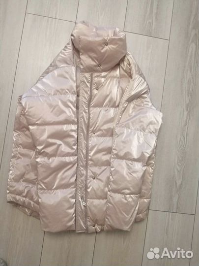 Пуховик бледно розовый пудровый Oversize