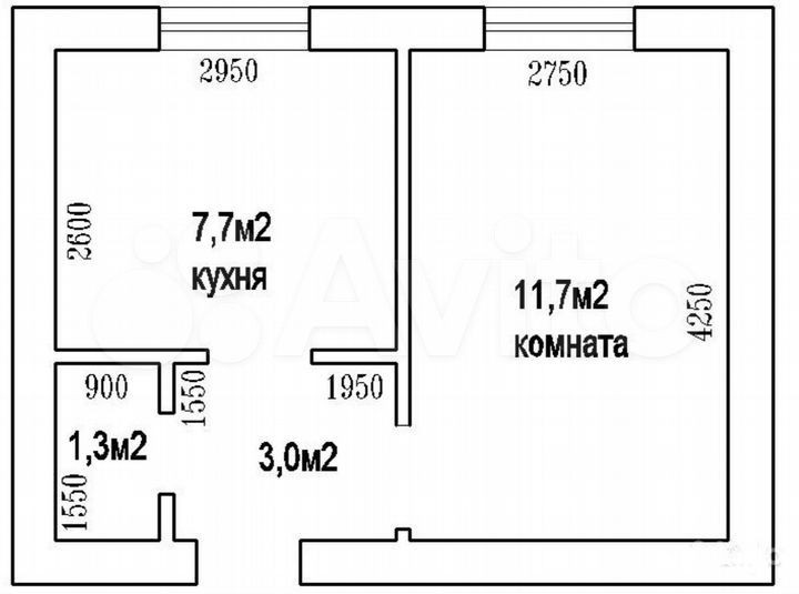 1-к. квартира, 24 м², 1/2 эт.