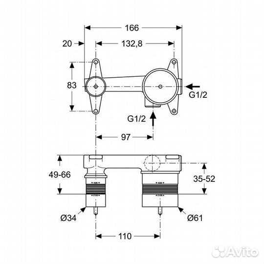 Универсальный комплект Ideal Standard для настенно