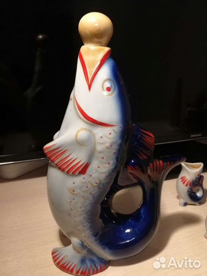 Графин-штоф Рыба со стопками-рыбками