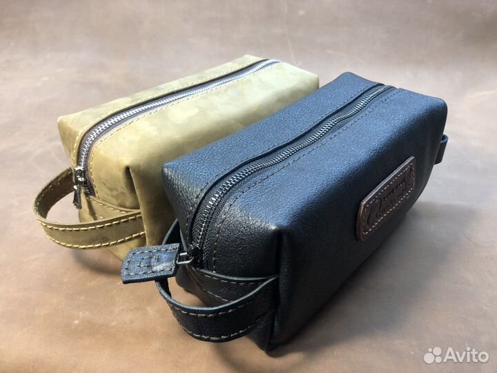 Косметичка (несессер) из натуральной кожи