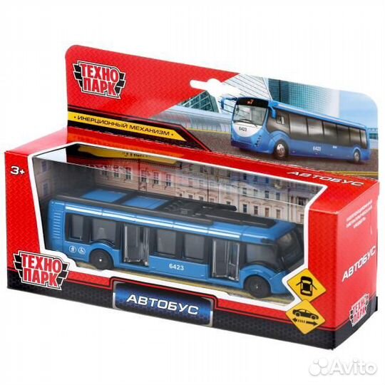 Модель Технопарк металл Автобус новый 15 см двери