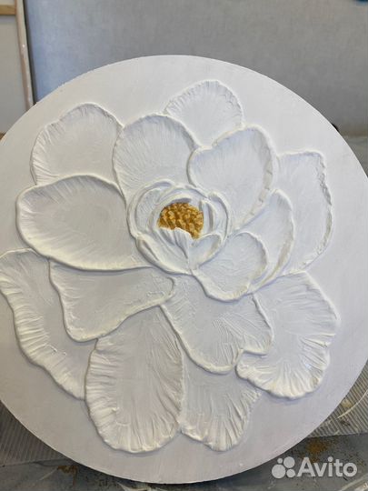 Картина объемная. Белая картина. Барельеф