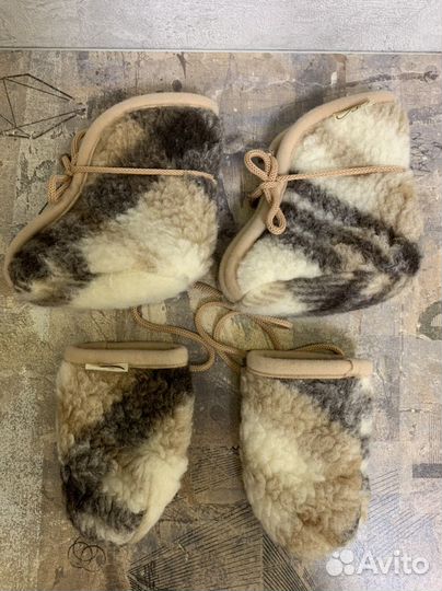 Зимние варежки и пинетки (шерсть Мериноса)