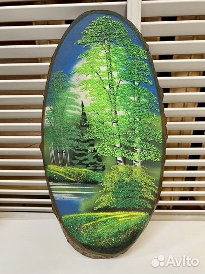 Картина на спиле дерева