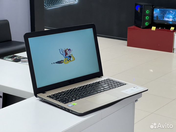 Золотистый ноутбук Asus для игр и работы/Рассрочка