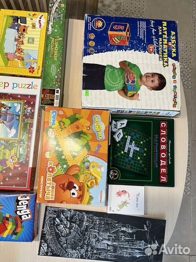 Настольные игры, пазлы, конструкторы, мозайки