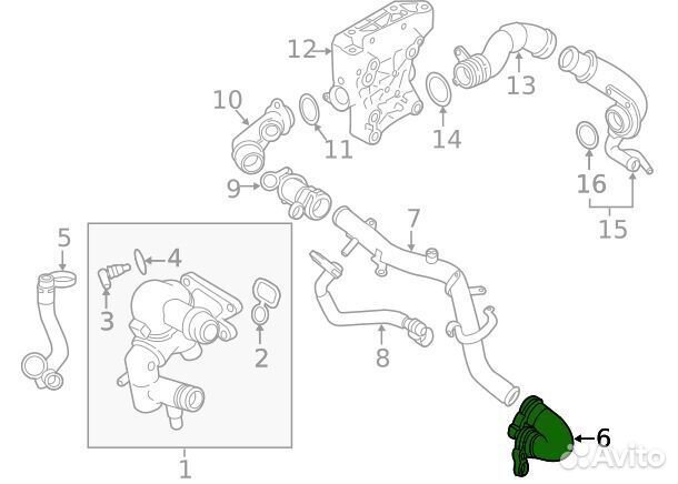 Патрубок охлаждения Land Rover AJ200 LR174183