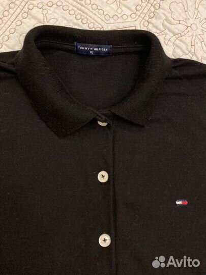 Футболка поло черная женская Tommy Hilfiger 46 р