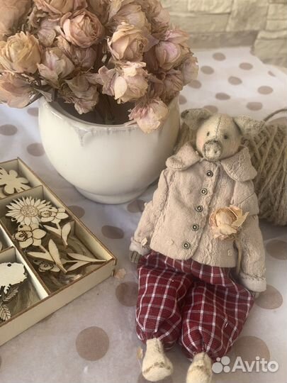 Кукла свинка в винтажном стиле