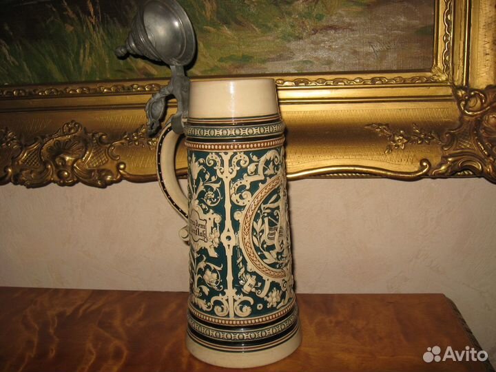 Антикварная пивная кружка 2 литра клеймо