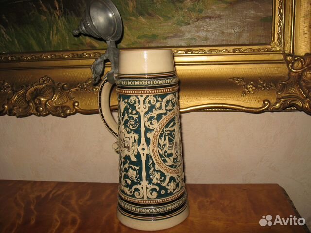 Антикварная пивная кружка 2 литра клеймо