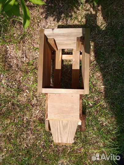 Деревянное кашпо машина,мотороллер для сада