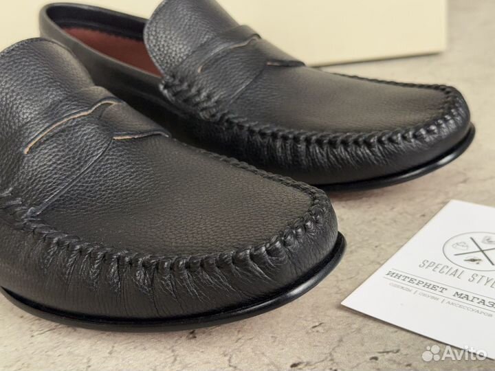 Мужские кожаные мокасины Santoni