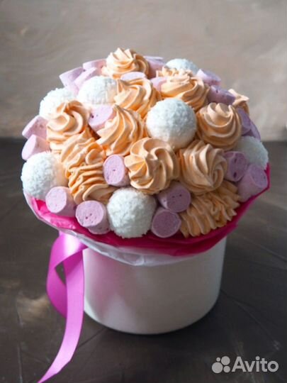 Сладкие букеты из зефира подарочные