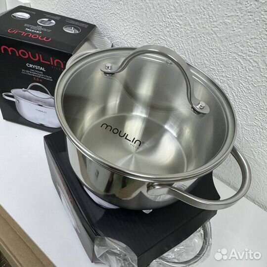 Кастрюля из нержавеющей стали 2,5 литра moulin