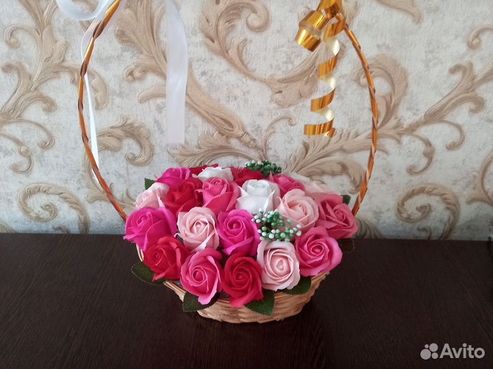 Букет роз из мыла