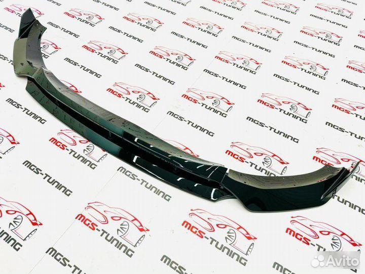 Губа переднего бампера BMW X4 G02 черный глянец