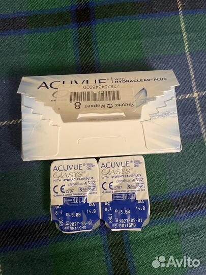 Линзы acuvue oasys D:-5 2 штуки