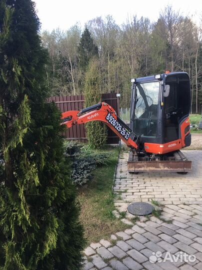 Аренда миниэкскаватора. Услуги мини-экскаватор