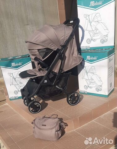 Коляска новая babalo 2023 Коричневый (тёмная рама)