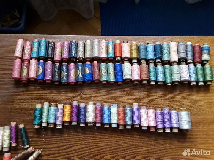Нитки, тесьма, молнии все для шитья