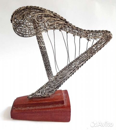 Арфа. Серебро 925 проба. Скань. СССР