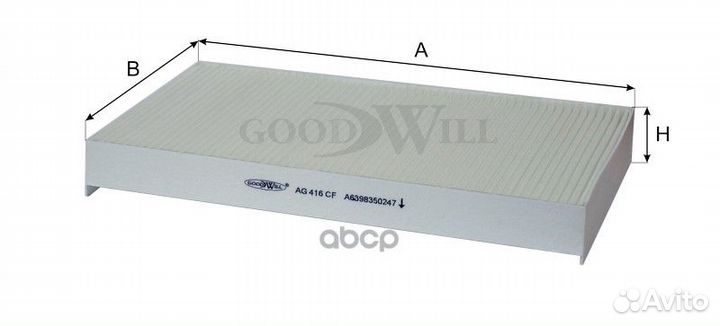 Фильтр салона AG416CF Goodwill