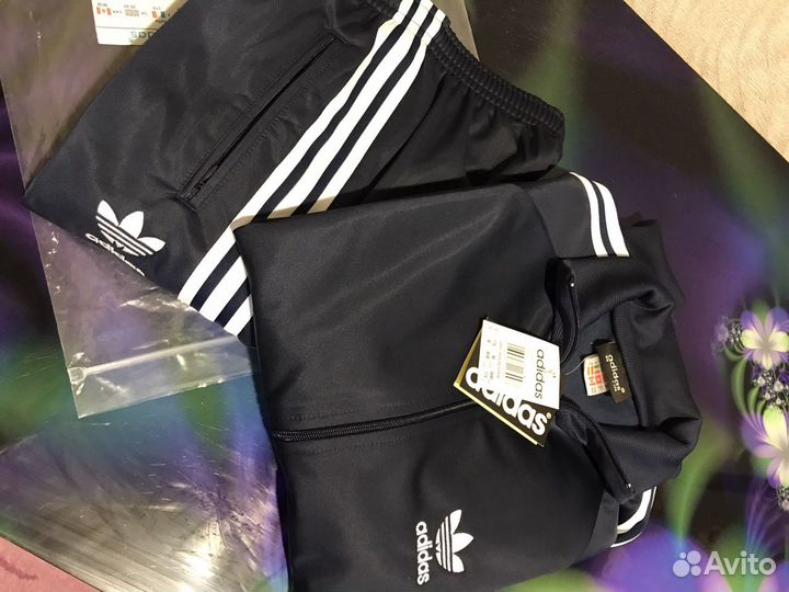 Спортивный костюм adidas эластик 46-56темно син