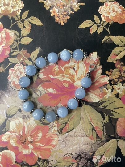 Браслет из натурального камня аквамарин