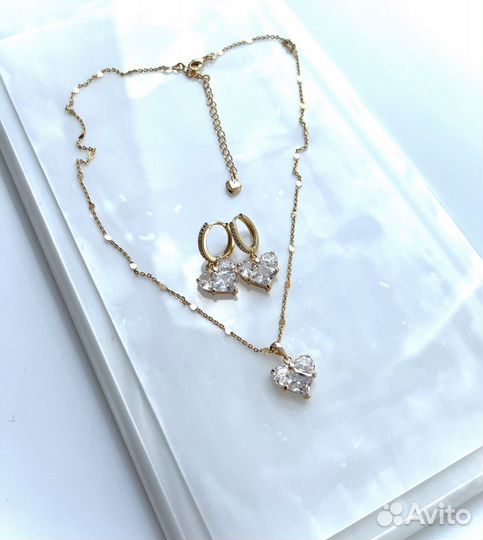 Кулон Сердце на цепочке в позолоте