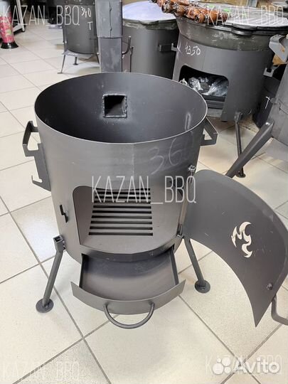 Печь (учаг) с трубой и поддувалом