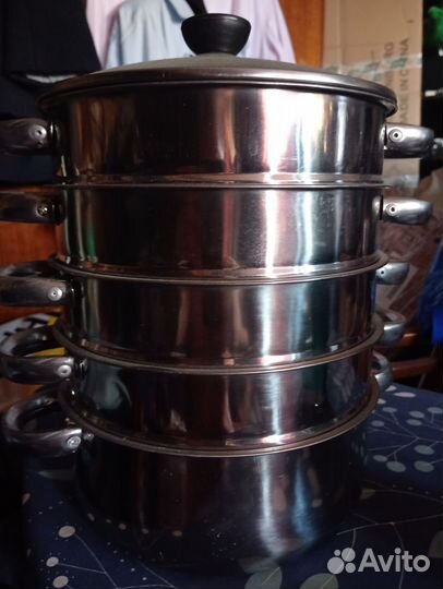Пароваркамантоварка из нержавеющей стали 4 яруса