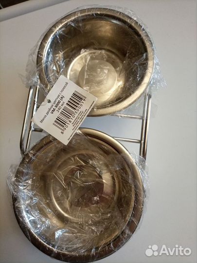 Миски металлические на подставке для кошек